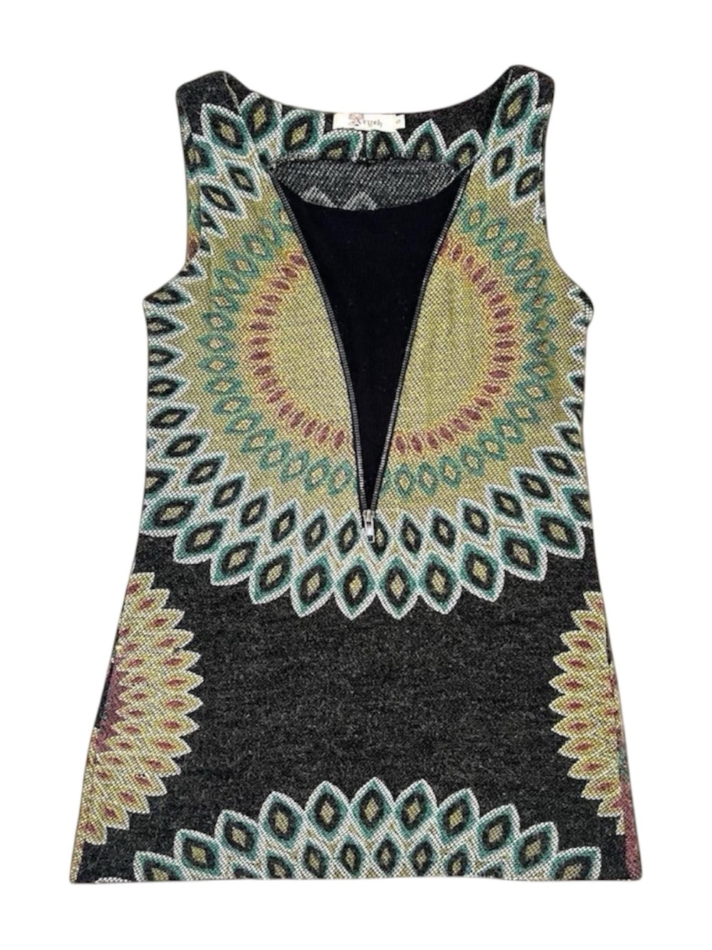Earthy Boho Aryeh Sleeveless Mini Sweater Dress